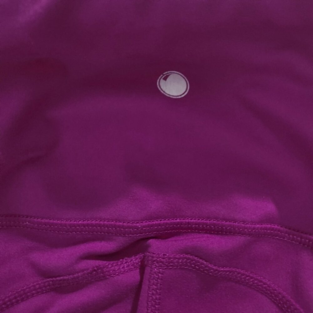 YOGALICIOUS [LUX] "Lenox" High Rise No Show Fushia Leggings with Pockets- S - Picture 8 of 12